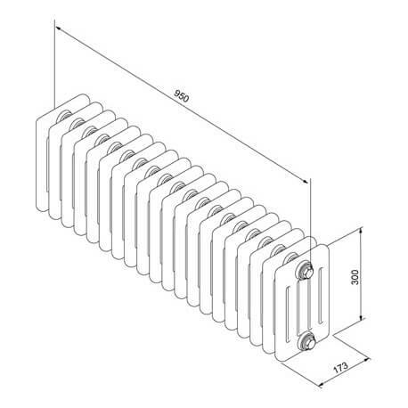 Radiateur électrique ACOVA - VUELTA Plinthe 1000W sans régulation - inertie fluide - TMC3-100-100-SR
