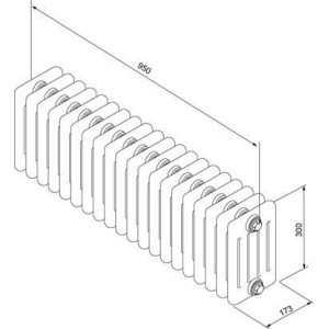 Radiateur électrique ACOVA - VUELTA Plinthe 1000W sans régulation - inertie fluide - TMC3-100-100-SR