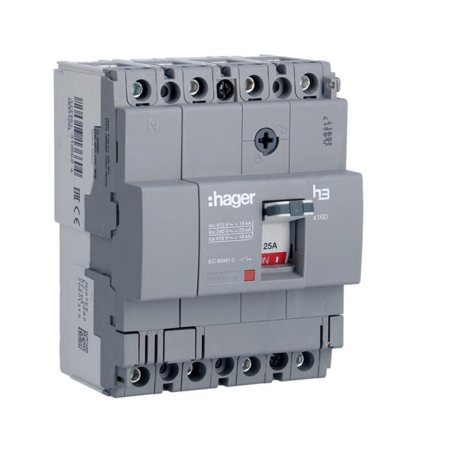 Disj.x160 4P 18kA 125A fixe - APPAREILLAGE DE TETE  HAGER HDA126L