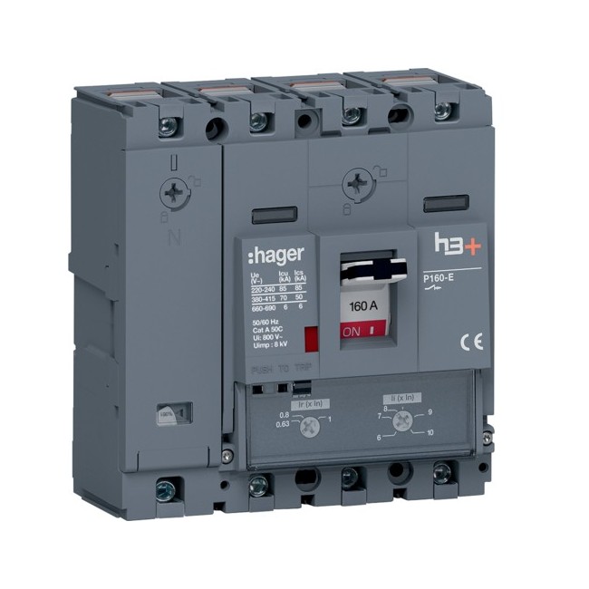 Disj.h3+P160 TM 4x160A 70kA - APPAREILLAGE DE TETE  HAGER HES161DC