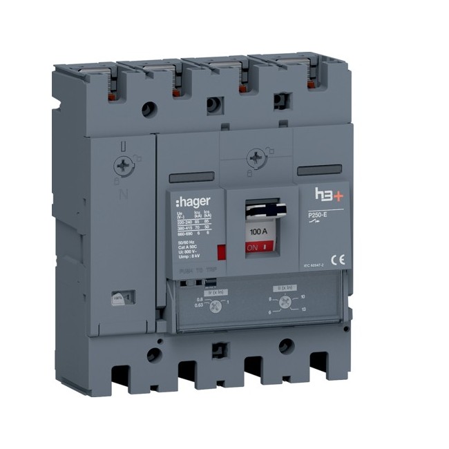 Disj.h3+P250 TM 4x100A 70kA - APPAREILLAGE DE TETE  HAGER HET101DR