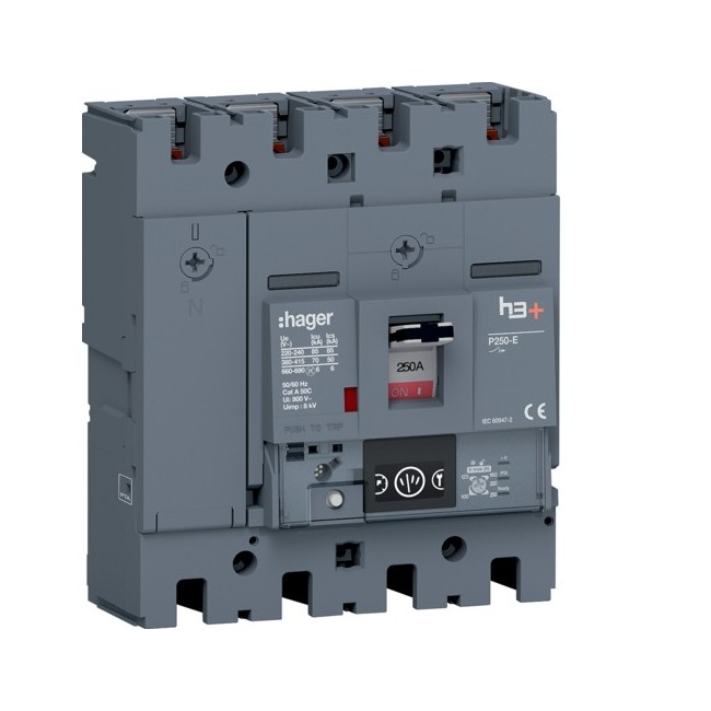 Disj.h3+P250 Ener 4x250A 70kA - APPAREILLAGE DE TETE  HAGER HET251NR