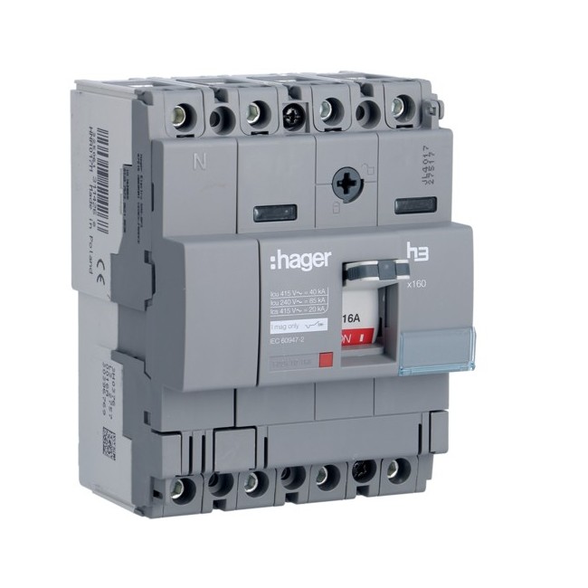 Disj.x160 4P 40kA 16A mag fixe - APPAREILLAGE DE TETE  HAGER HNA017M
