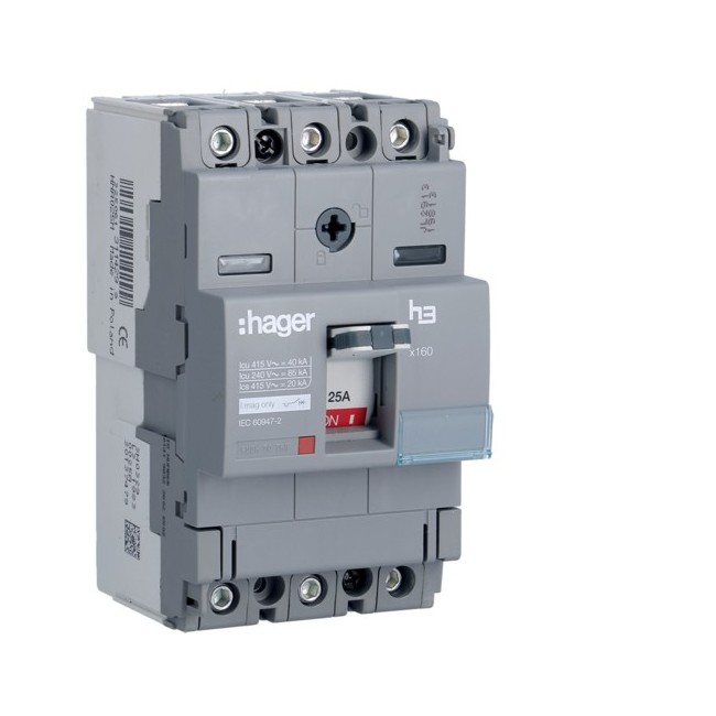 Disj.x160 3P 40kA 25A mag fixe - APPAREILLAGE DE TETE  HAGER HNA025M