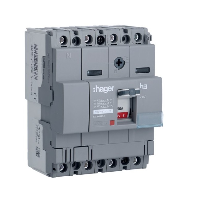 Disj.x160 4P 40kA 50A mag fixe - APPAREILLAGE DE TETE  HAGER HNA051M