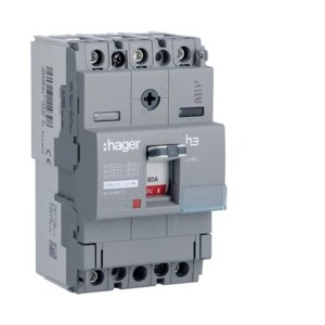 Disj.x160 3P 40kA 80A mag fixe - APPAREILLAGE DE TETE  HAGER HNA080M