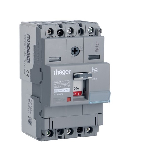 Disj.x160 3P 40kA 100A mag fix - APPAREILLAGE DE TETE  HAGER HNA100M