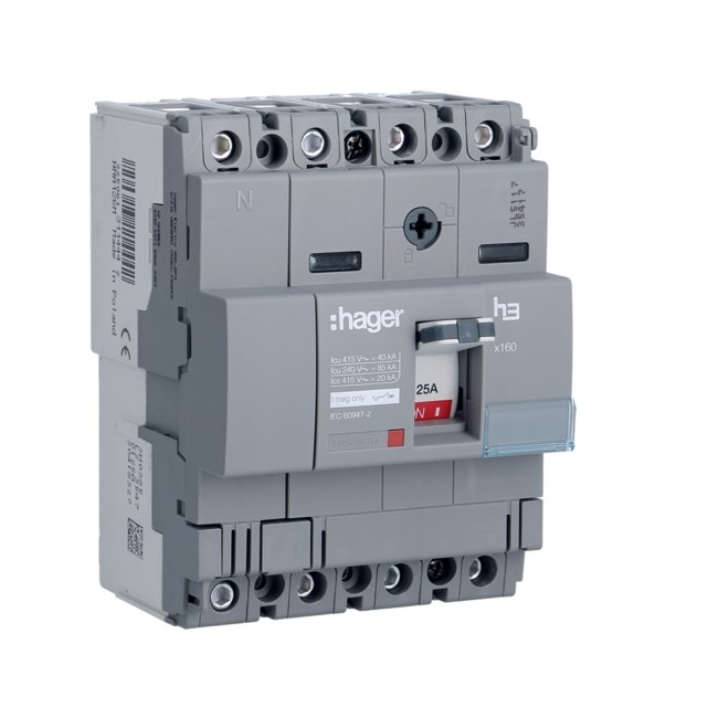 Disj.x160 4P 40kA 125A mag fix - APPAREILLAGE DE TETE  HAGER HNA126M
