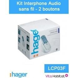 Kit Interphone audio sans fil - 2 logements 2 boutons - Hager logisty - LCP03F