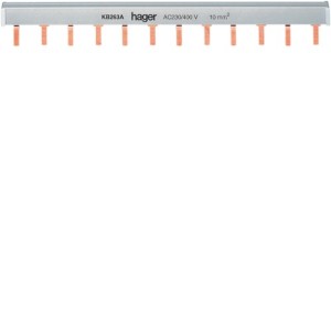 Barre pont 2P lang 10mm² 12m - CONNEXION  HAGER KB263A