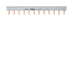 Barre pont 2P lang 10mm² 12m - CONNEXION  HAGER KB263A
