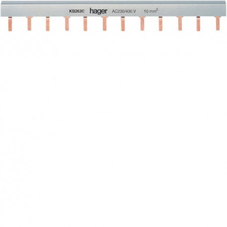 Barre pont 2P lang 10mm² 24m - CONNEXION  HAGER KB263C