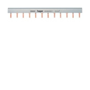 Barre pont 2P lang 10mm² 24m - CONNEXION  HAGER KB263C