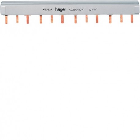 Barre pont 3P lang. 10mm² 12m - CONNEXION  HAGER KB363A