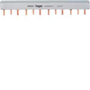 Barre pont 3P lang. 10mm² 12m - CONNEXION  HAGER KB363A