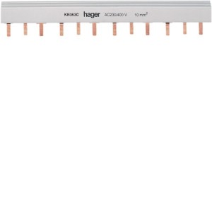 Barre pont 3P lang. 10mm² 24m - CONNEXION  HAGER KB363C
