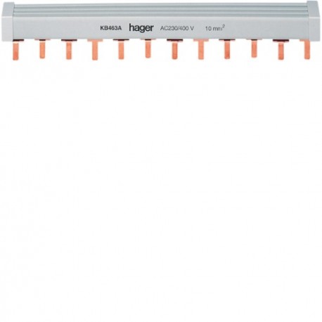 Barre pont 3P+N lang.10mm² 12m - CONNEXION  HAGER KB463A