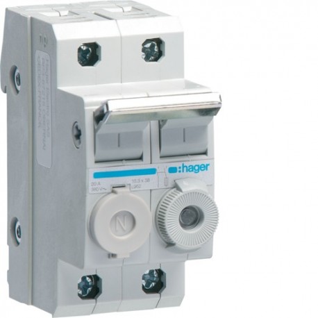 P-Fusibl combi 1P+N 20A L38 2M - COMMANDE SIGNAL  HAGER L95200