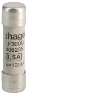 Cartouche fus.10x38 gG 0.5A -   HAGER LF300G