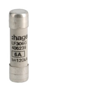 Cartouche fus.10x38 gG 6A -   HAGER LF306G