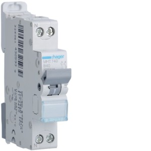 Disj.1P+N 4.5-6kA B-40A 1m - DISJONCTEURS PH+N  HAGER MHT740