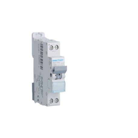 Disj.1P+N 4.5-6kA C-20A 1m - DISJONCTEURS PH+N  HAGER MJT720