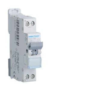 Disj.1P+N 4.5-6kA C-20A 1m - DISJONCTEURS PH+N  HAGER MJT720