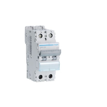 Disj.mag.2P 25kA 4A 2m - DISJONCTEURS MULTI.  HAGER MMN204