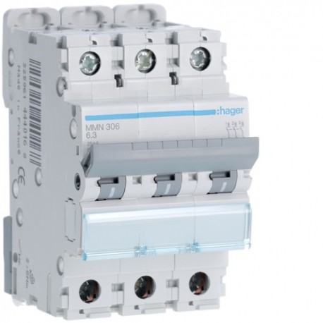 Disj.mag.2P 25kA 6.3A 3m - DISJONCTEURS MULTI. HAGER MMN306