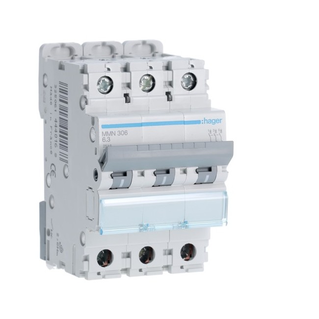 Disj.mag.2P 25kA 6.3A 3m - DISJONCTEURS MULTI.  HAGER MMN306