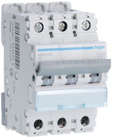 Disj.mag.2P 20kA 16A 3m - DISJONCTEURS MULTI.  HAGER MMN316