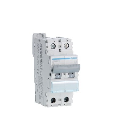 Disj.2P 6-10kA B-6A 2m - DISJONCTEURS MULTI.  HAGER NEN206