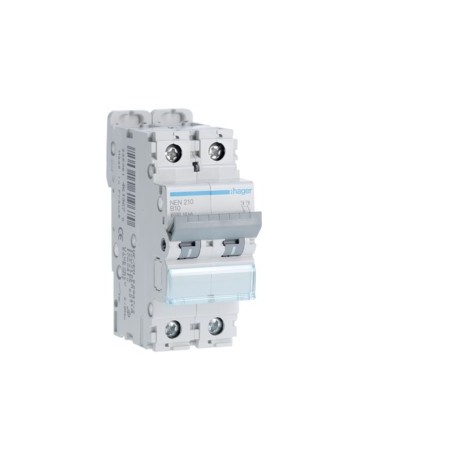 Disj.2P 6-10kA B-10A 2m - DISJONCTEURS MULTI.  HAGER NEN210