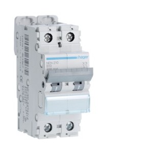 Disj.2P 6-10kA B-10A 2m - DISJONCTEURS MULTI.  HAGER NEN210