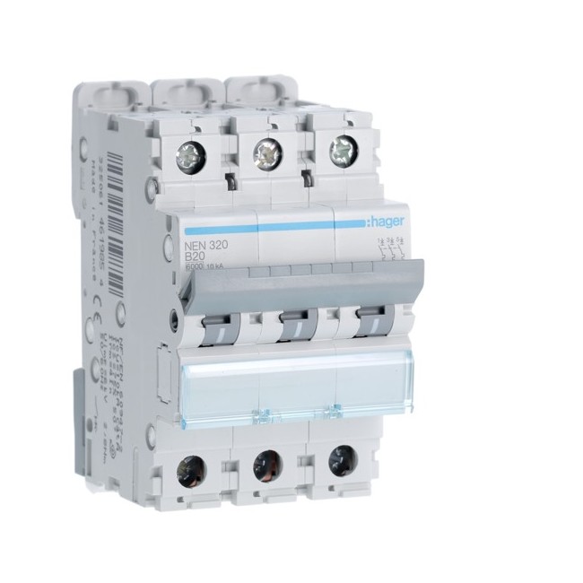 Disj.3P 6-10kA B-20A 3m - DISJONCTEURS MULTI.  HAGER NEN320