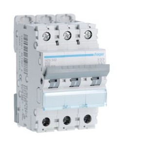 Disj.3P 6-10kA B-32A 3m - DISJONCTEURS MULTI.  HAGER NEN332