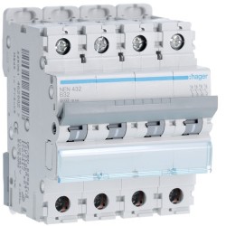 Disj.4P 6-10kA B-32A 4m - DISJONCTEURS MULTI. HAGER NEN432