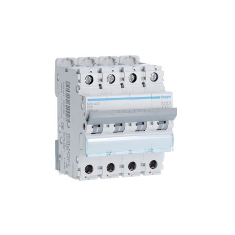 Disj.4P 6-10kA B-32A 4m - DISJONCTEURS MULTI.  HAGER NEN432