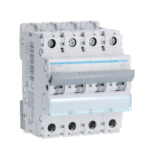 Disj.4P 6-10kA B-40A 4m - DISJONCTEURS MULTI.  HAGER NEN440
