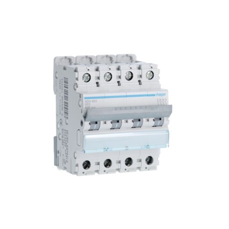 Disj.4P 6-10kA B-63A 4m - DISJONCTEURS MULTI.  HAGER NEN463