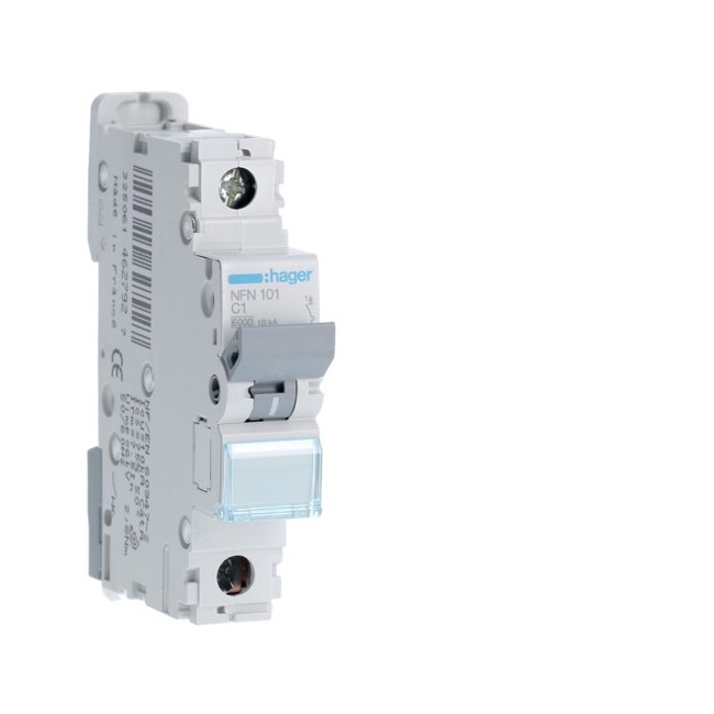 Disj.1P 6-10kA C-1A 1m - DISJONCTEURS MULTI.  HAGER NFN101