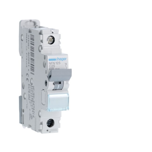 Disj.1P 6-10kA C-25A 1m - DISJONCTEURS MULTI.  HAGER NFN125