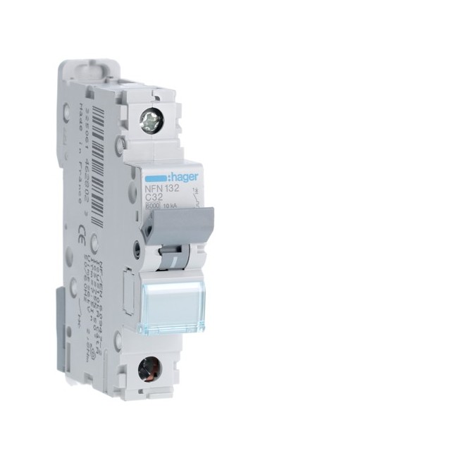 Disj.1P 6-10kA C-32A 1m - DISJONCTEURS MULTI.  HAGER NFN132
