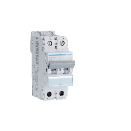 Disj.2P 6-10kA C-0.5A 2m - DISJONCTEURS MULTI.  HAGER NFN200