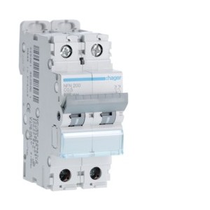 Disj.2P 6-10kA C-0.5A 2m - DISJONCTEURS MULTI.  HAGER NFN200