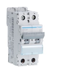 Disj.2P 6-10kA C-1A 2m - DISJONCTEURS MULTI.  HAGER NFN201