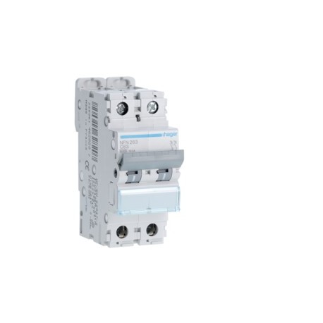 Disj.2P 6-10kA C-63A 2m - DISJONCTEURS MULTI.  HAGER NFN263