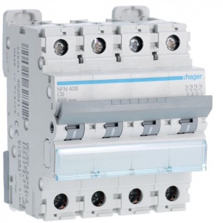 Disj.4P 6-10kA C-6A 4m - DISJONCTEURS MULTI.  HAGER NFN406