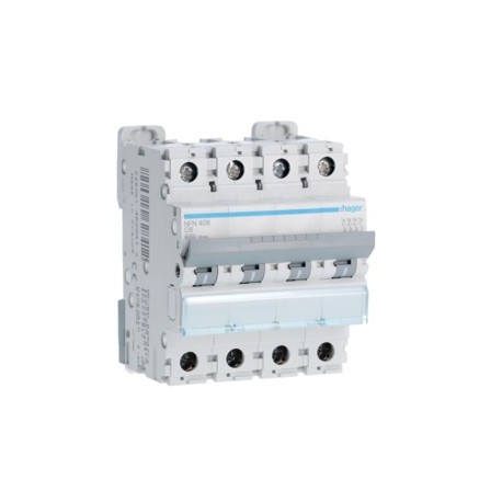 Disj.4P 6-10kA C-6A 4m - DISJONCTEURS MULTI.  HAGER NFN406