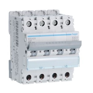 Disj.4P 6-10kA C-20A 4m - DISJONCTEURS MULTI.  HAGER NFN420
